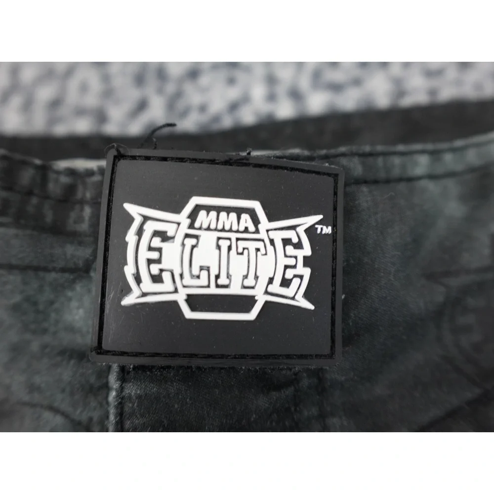MMA‎ Elite Board Shorts Mens XL Grey Black Skull Graphic Y2K Good Cross Print